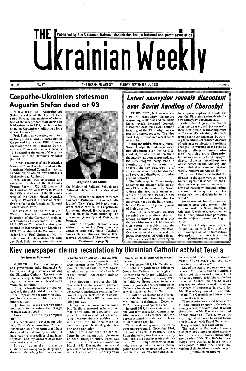 The Ukrainian Weekly 1986