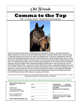 Share Sheet Info Click Here. Donate to Sponsor Comma