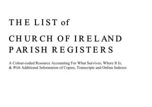 The List of Church of Ireland Parish Registers