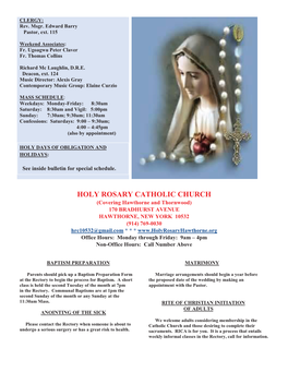 John Patrick Publishing Company • 1-800-333-3166 • Parishioner of Holy Rosary Hawthorne Funeral Home ERNEST J
