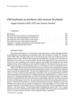 Old Harbours in Northern and Western Scotland Angus Graham (1892-1979 Joannd )An a Gordon*