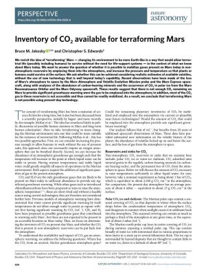Inventory of CO2 Available for Terraforming Mars