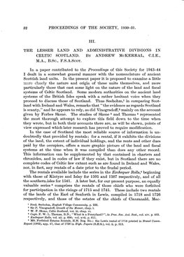 52 Proceedings of the Society, 1950-51. Iii. the Lesser Land