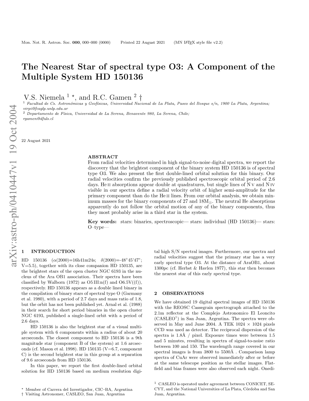 The Nearest Star of Spectral Type O3: a Component of the Multiple