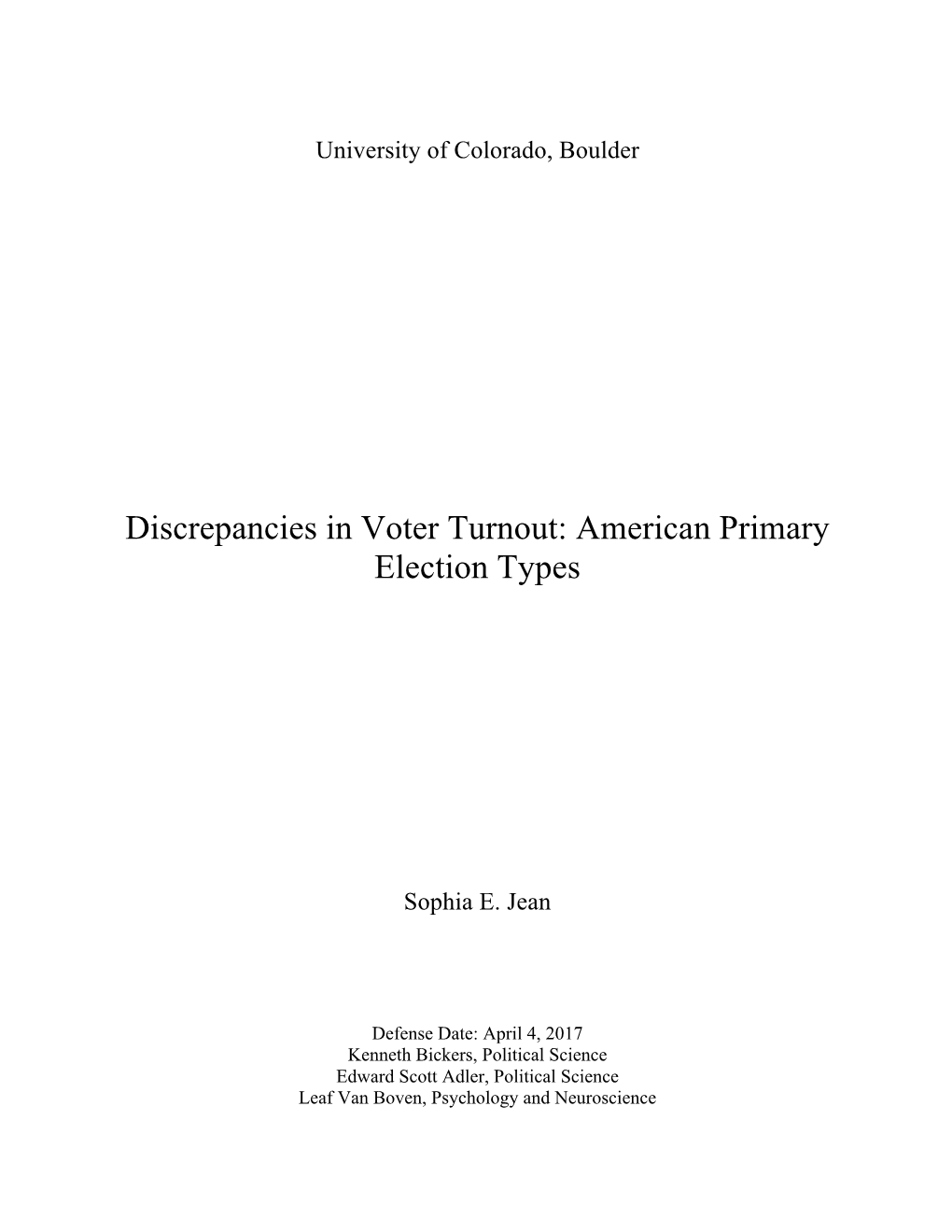 Discrepancies in Voter Turnout: American Primary Election Types