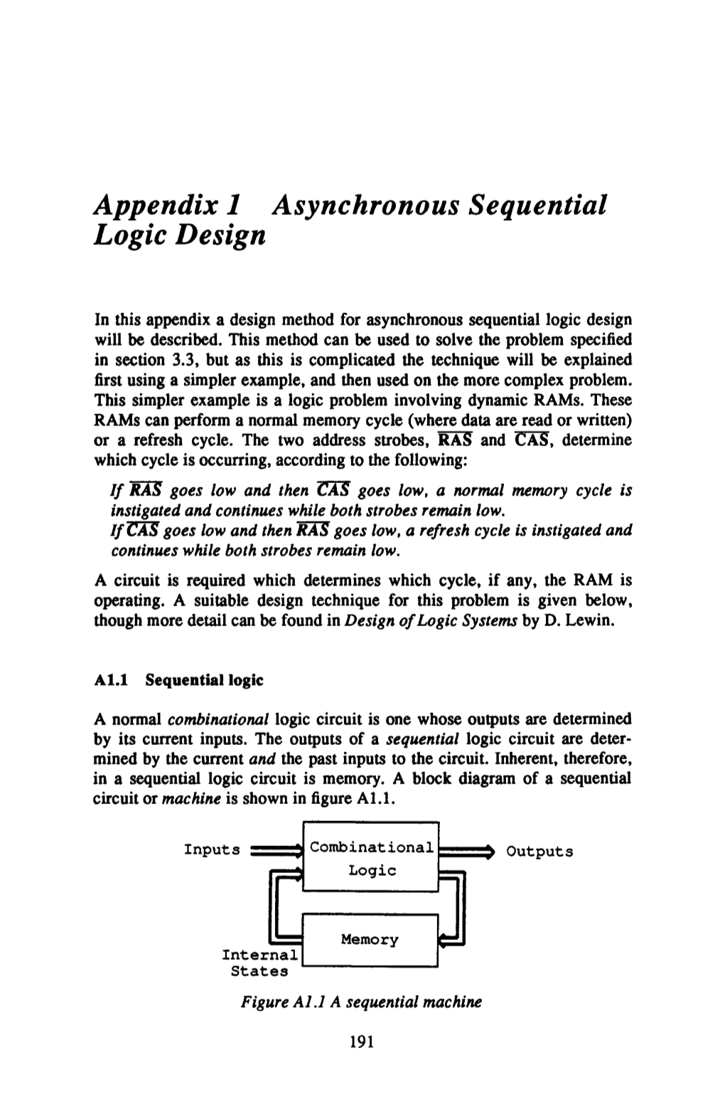 Appendix 1 Asynchronous Sequential Logic Design