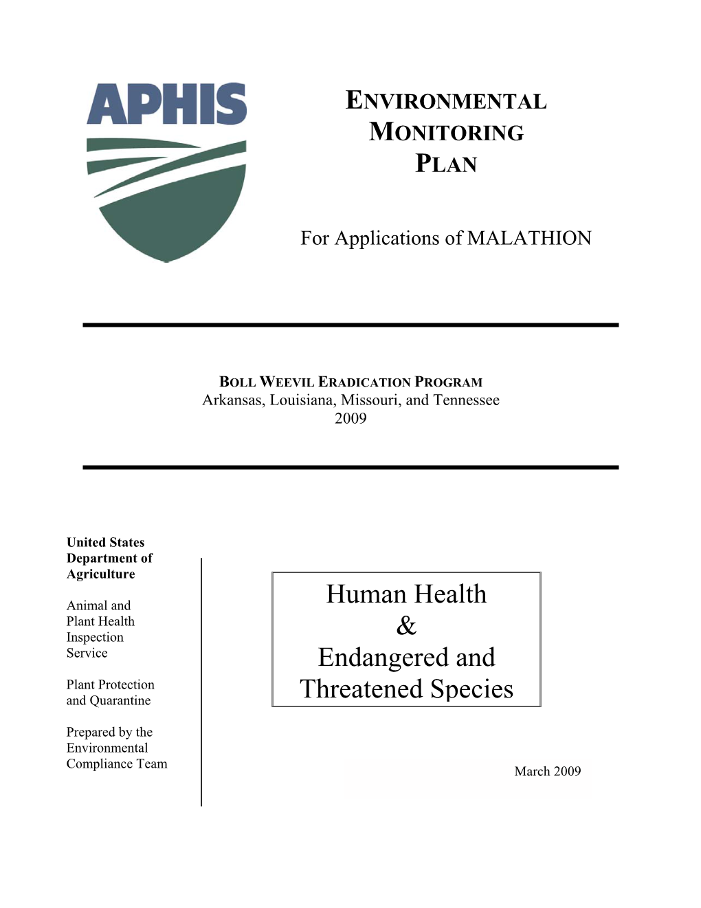 2009 Environmental Monitoring Plan