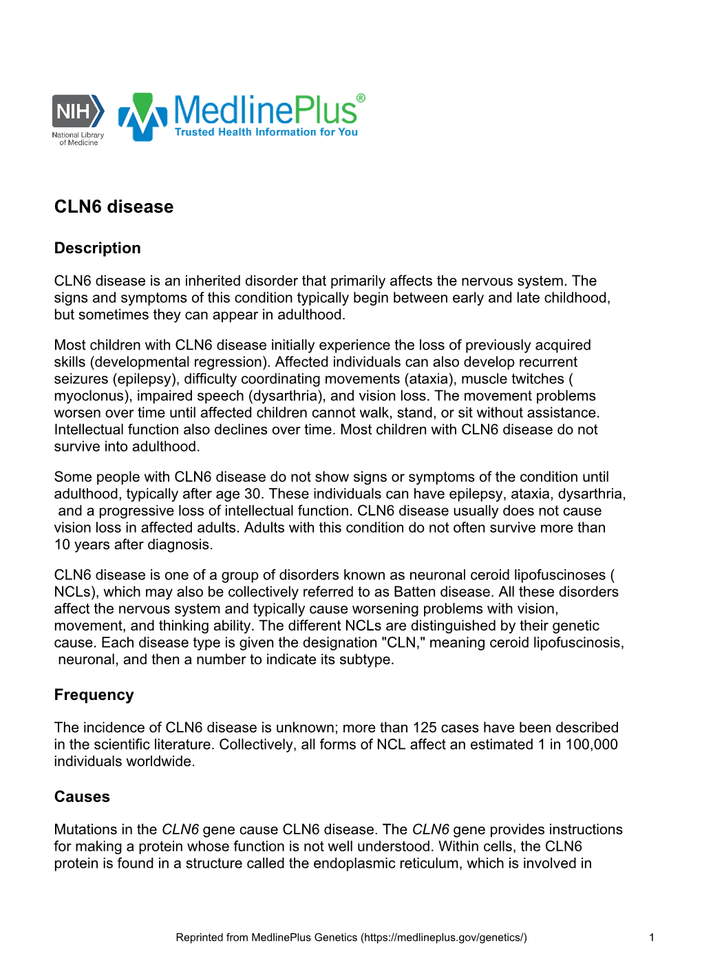 CLN6 Disease