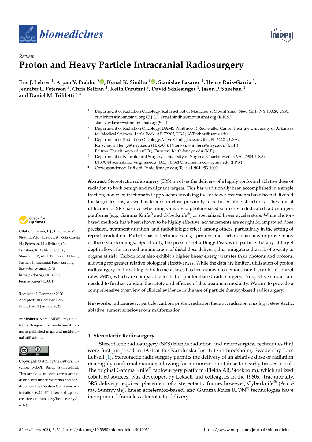 Proton and Heavy Particle Intracranial Radiosurgery