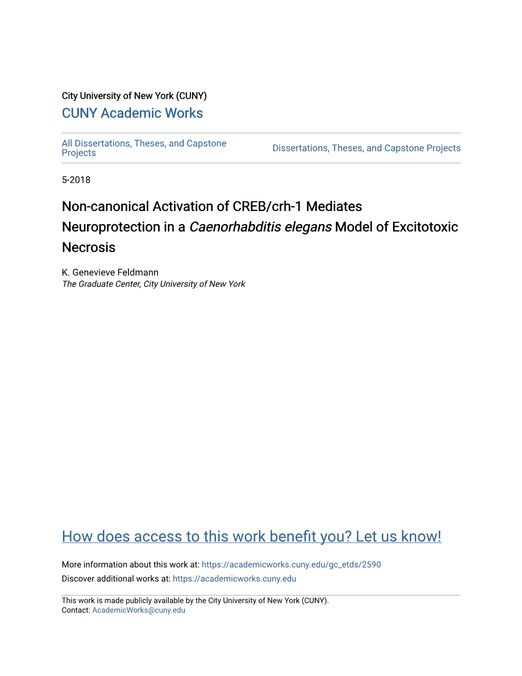 Non-Canonical Activation of CREB/Crh-1 Mediates Neuroprotection in a Caenorhabditis Elegans Model of Excitotoxic Necrosis