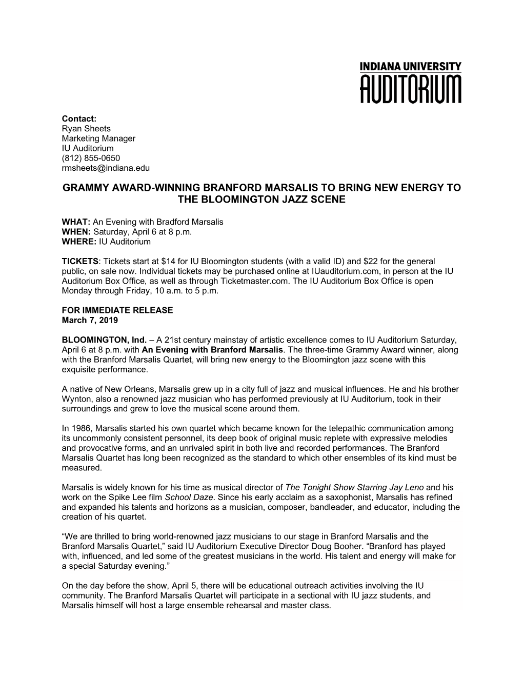 Press Release Branford DRAFT