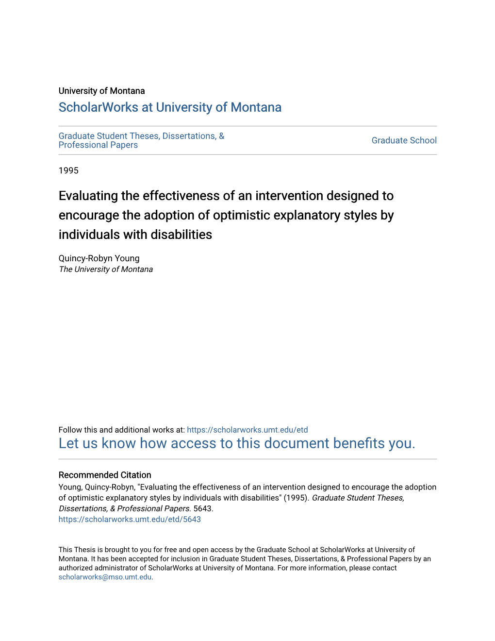 Evaluating the Effectiveness of an Intervention Designed to Encourage the Adoption of Optimistic Explanatory Styles by Individuals with Disabilities