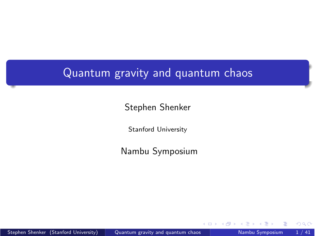 Quantum Gravity and Quantum Chaos