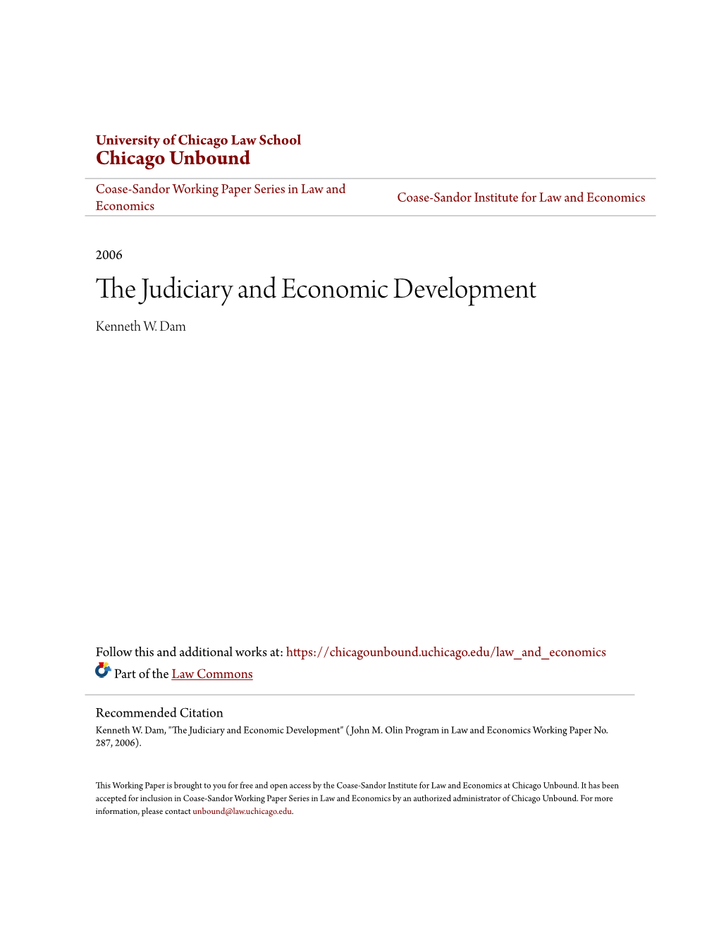 The Judiciary and Economic Development