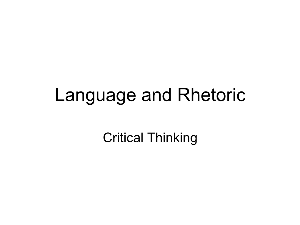 Language and Rhetoric