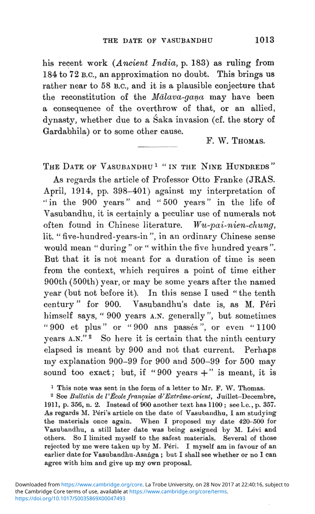 His Recent Work (Ancient India, P. 183) As Ruling from 184 to 72 B.C., an Approximation No Doubt