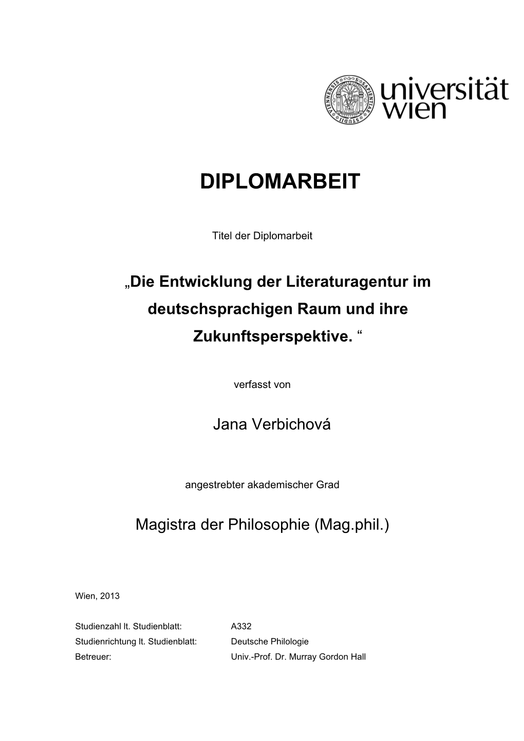 Zukunftsperspektive Der Literaturagentur_____ 86