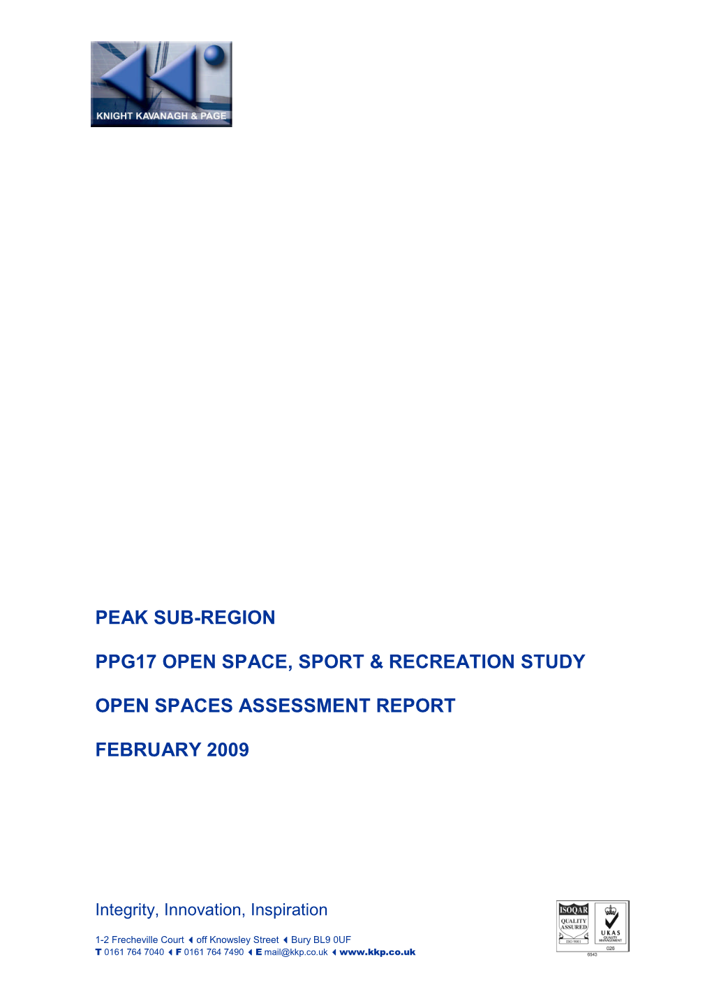 Peak Sub-Region Ppg17 Open Space, Sport & Recreation