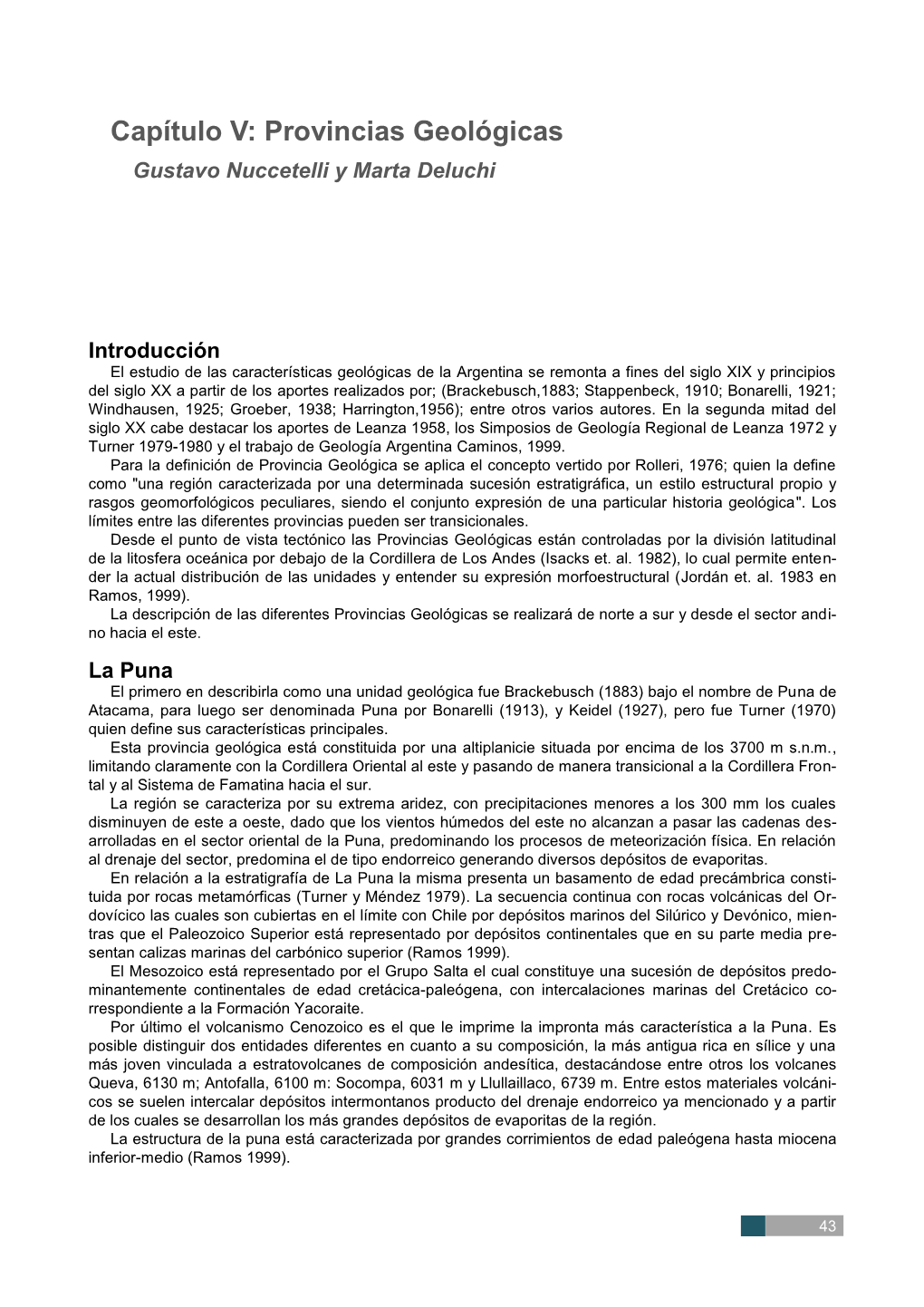 Capítulo V: Provincias Geológicas Gustavo Nuccetelli Y Marta Deluchi