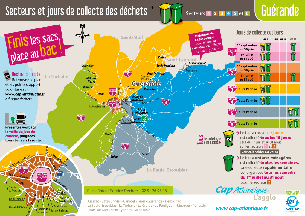 Secteurs Et Jours De Collecte Des Déchets Secteurs 1 2 3 4 5 Et 6 Guérande