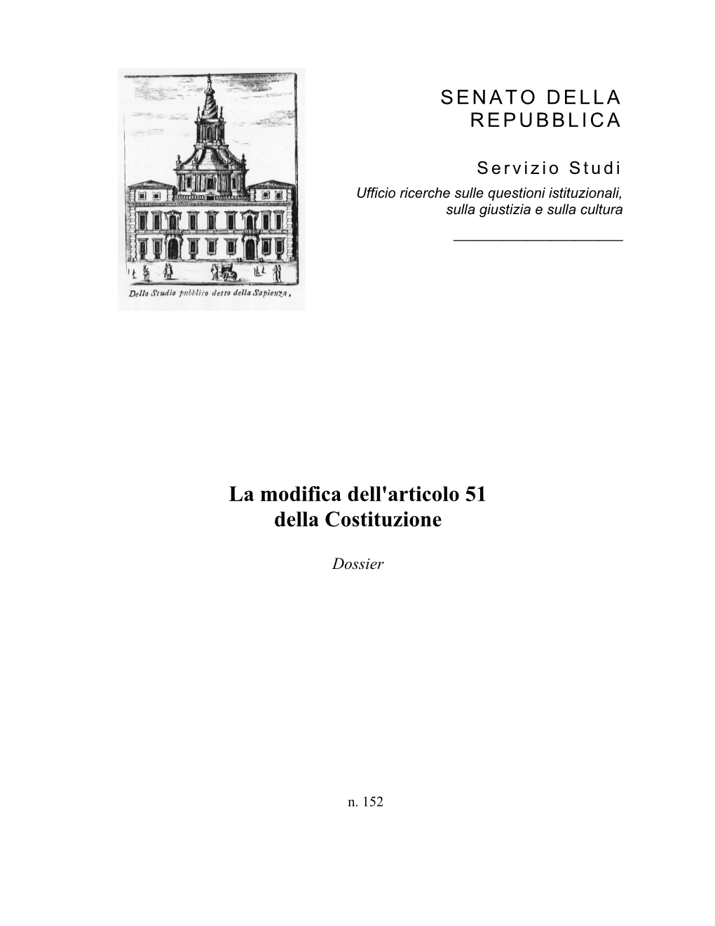 La Modifica Dell'articolo 51 Della Costituzione