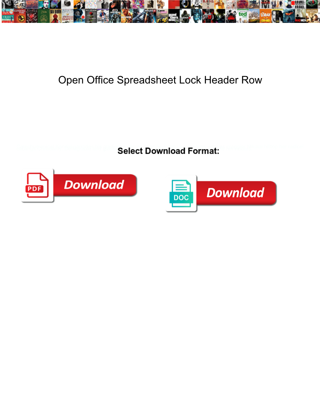 Open Office Spreadsheet Lock Header Row