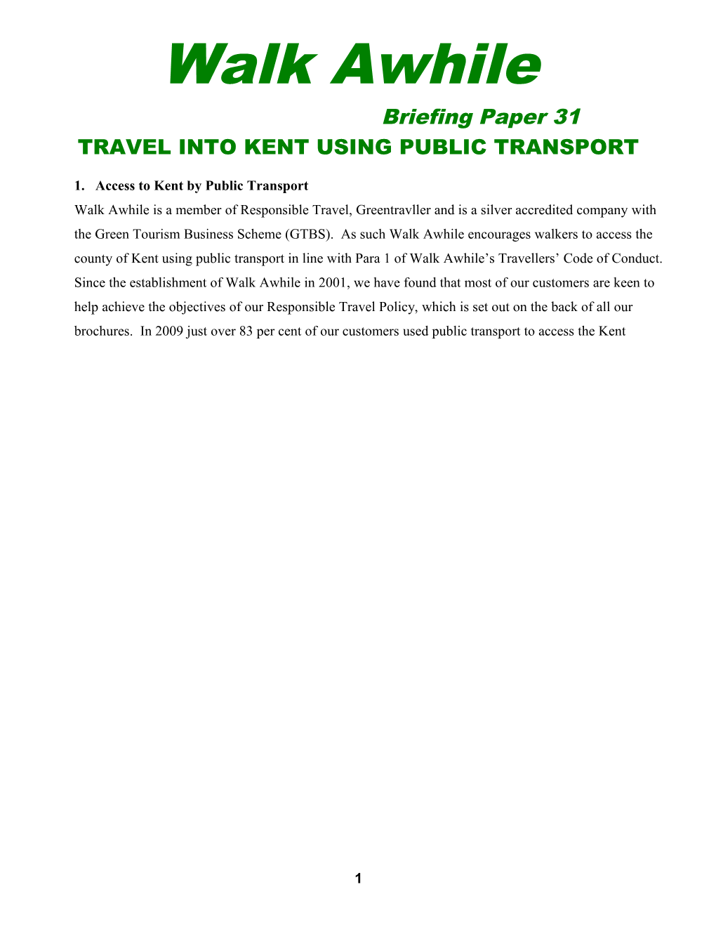 Travel Into Kent Using Public Transport