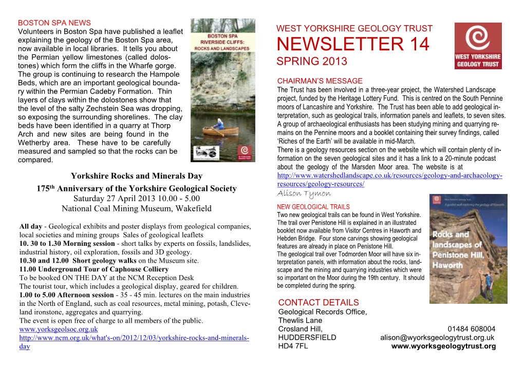 Newsletter 14 Spring 2013