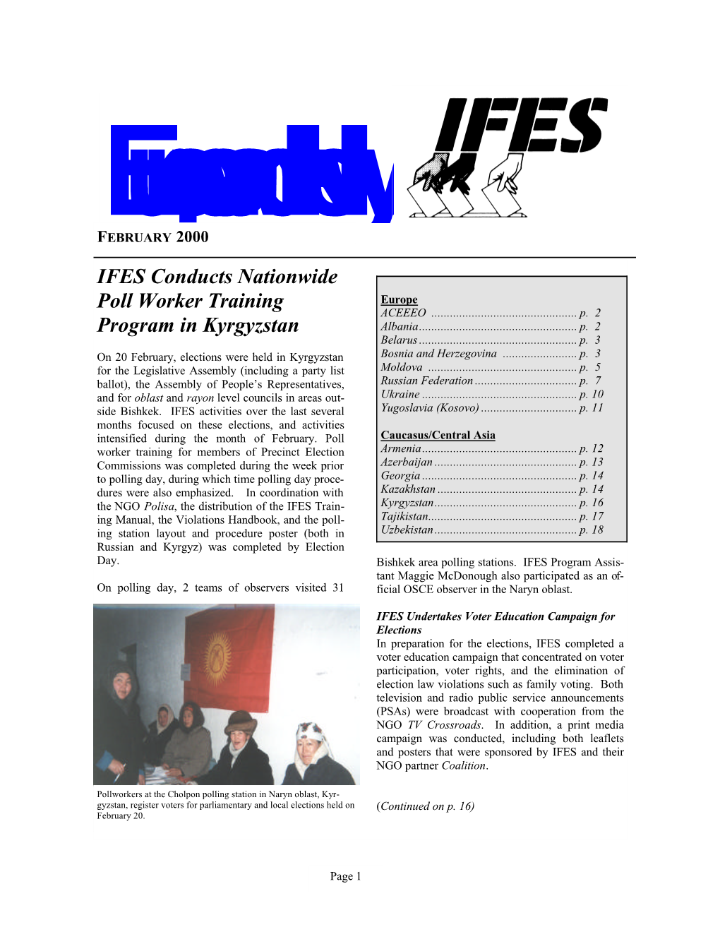 IFES Conducts Nationwide Poll Worker Training Program In