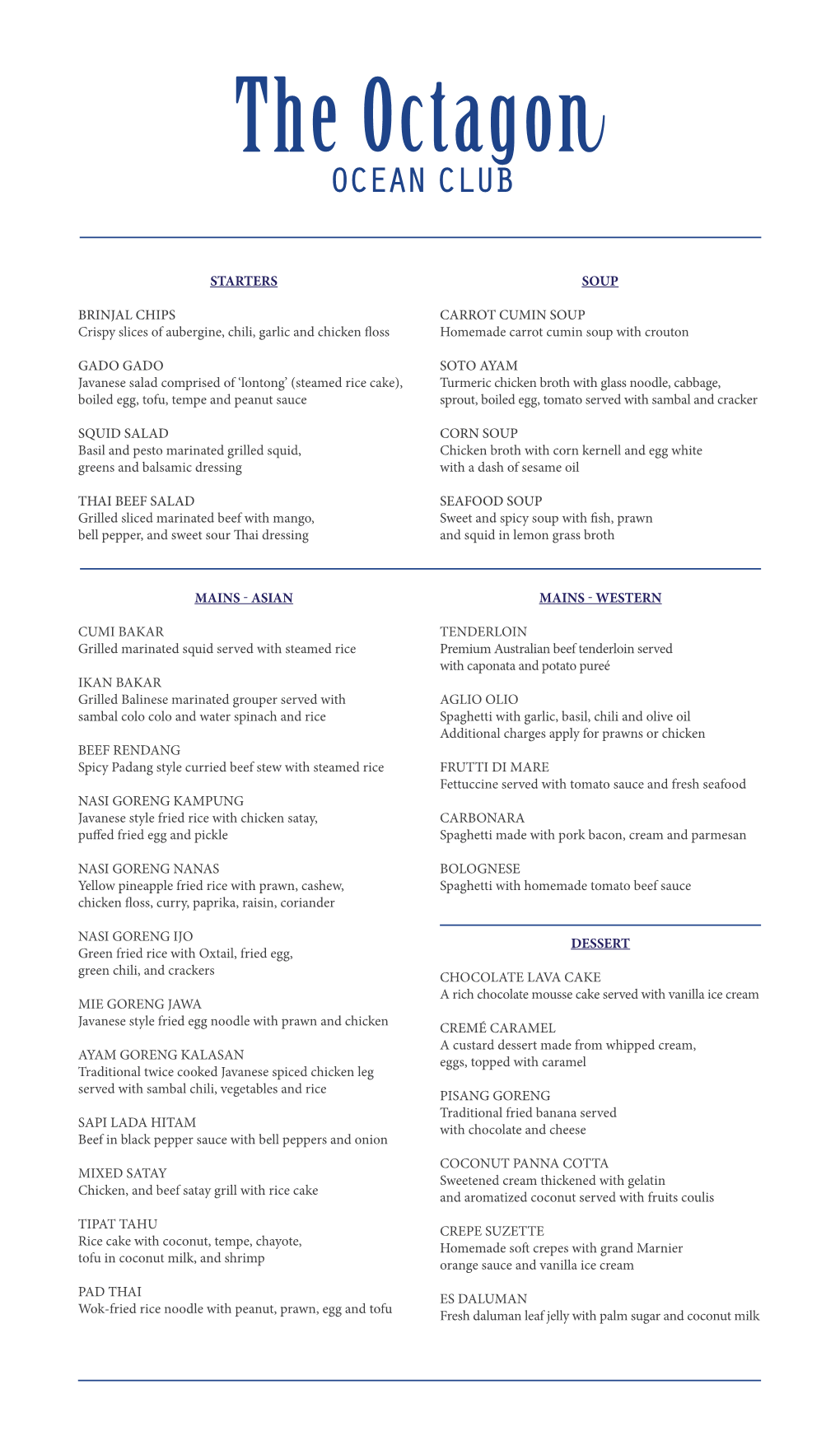 Octagon Menu