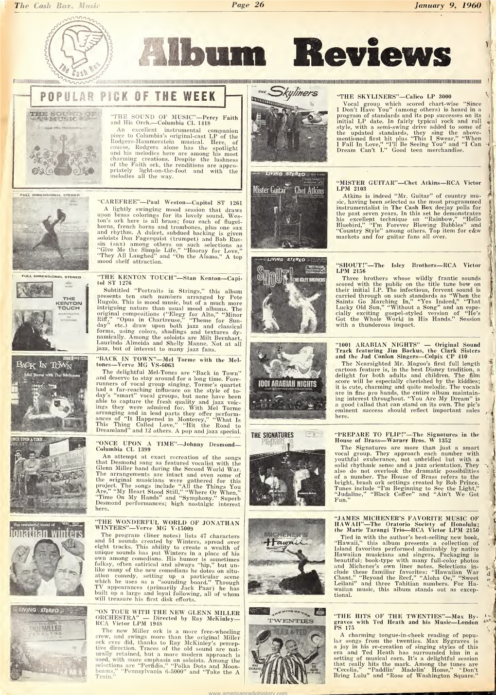Cash Box , USIC Page 26 January 9 , 1960