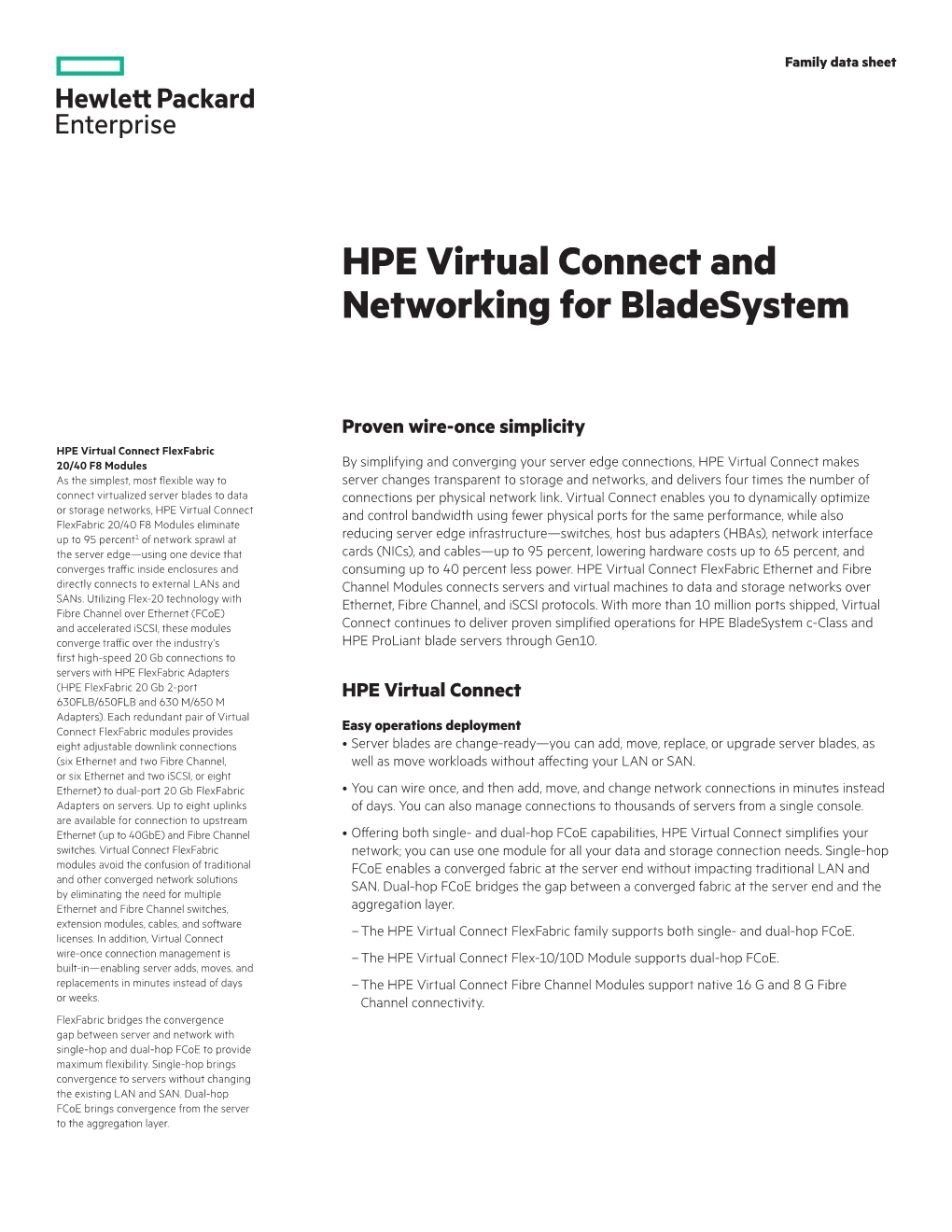 HPE Virtual Connect and Networking for Bladesystem