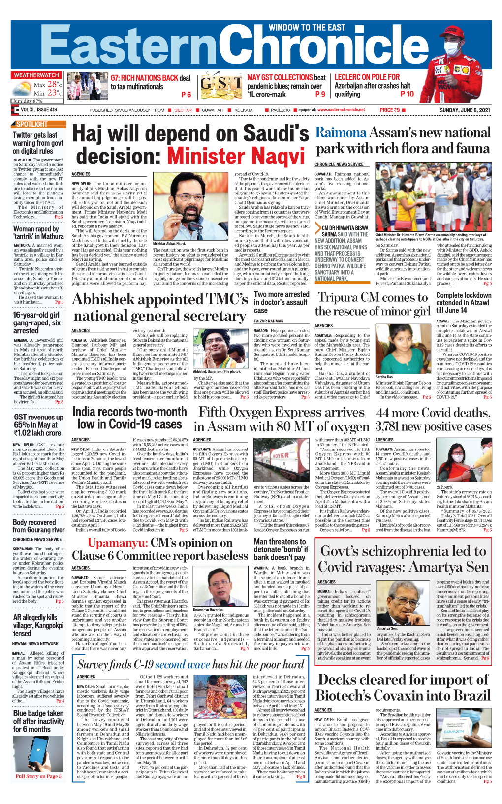 Minister Naqvi CHRONICLE NEWS SERVICE to Twitter Giving It One Last Chance to "Immediately" AGENCIES Spread of Covid-19