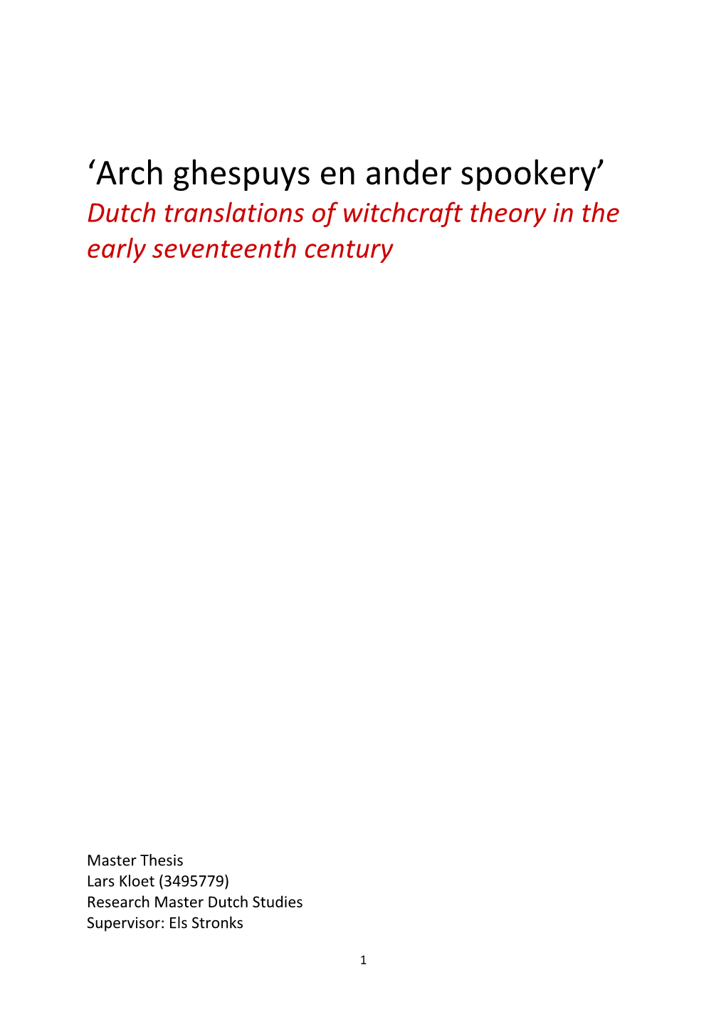 'Arch Ghespuys En Ander Spookery'