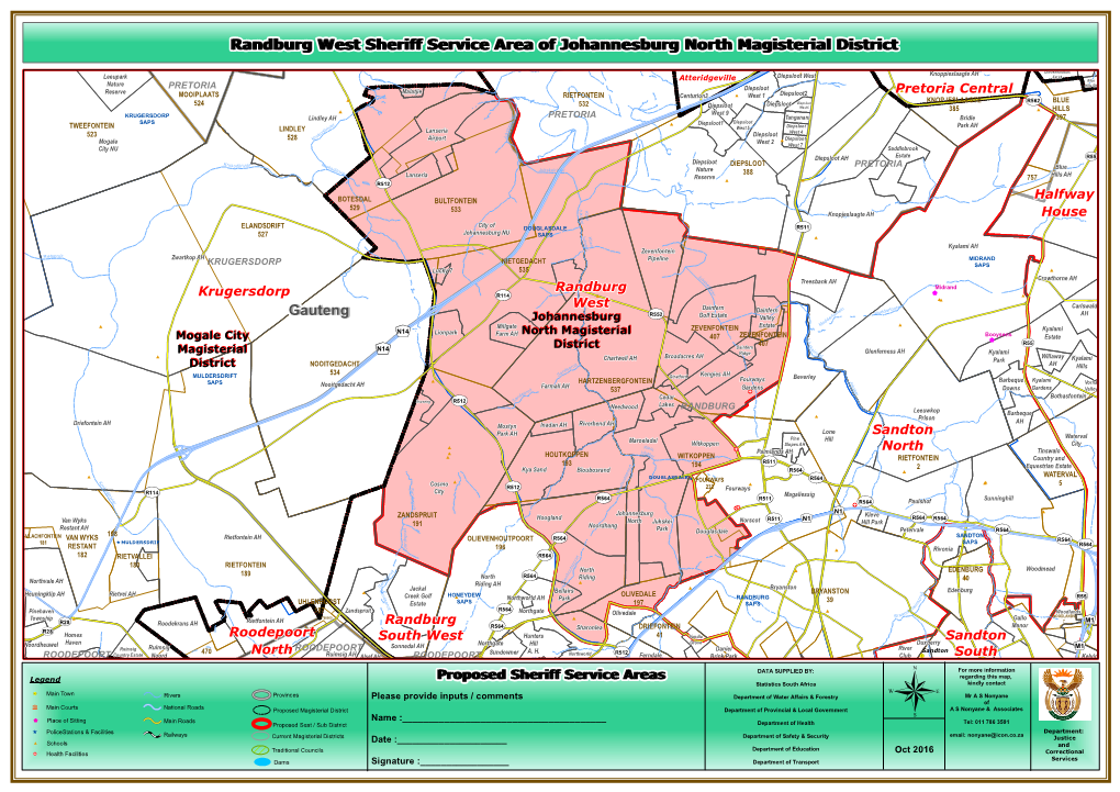 Randburg West Sheriff Service Area of Johannesburg North Magisterial