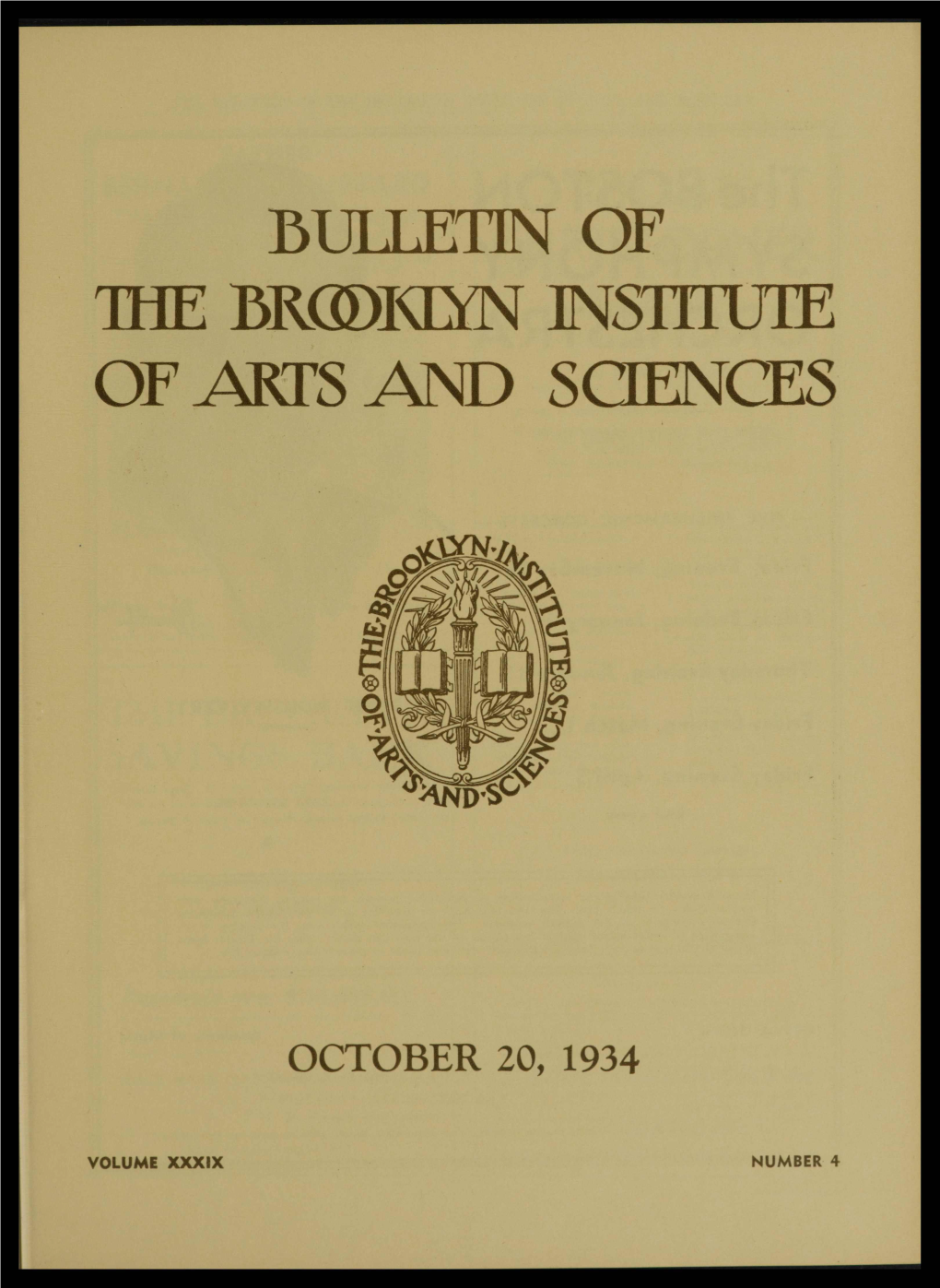 BULLETIN of the BRGDRIYN Inshture of ARTS AND