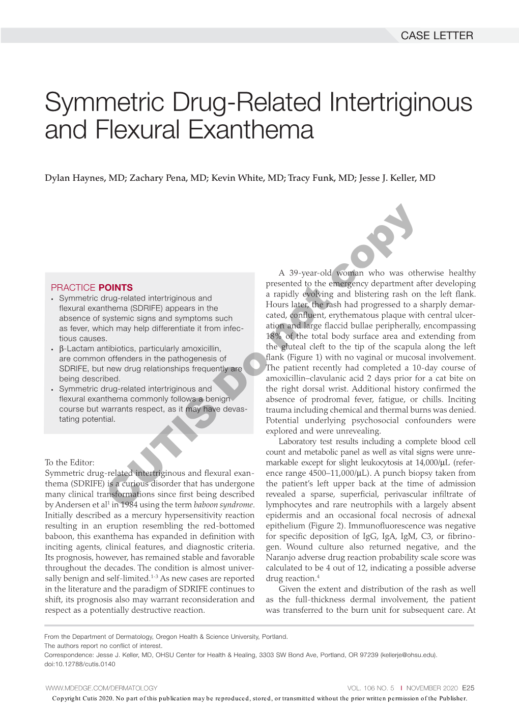 Symmetric Drug-Related Intertriginous and Flexural Exanthema