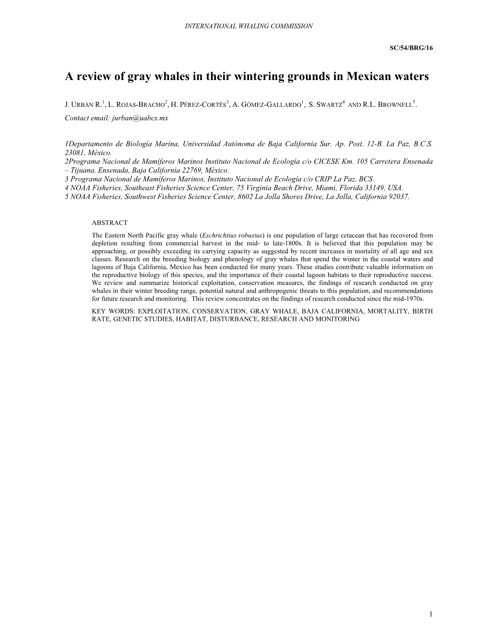 A Review of Gray Whales in Their Wintering Grounds in Mexican Waters