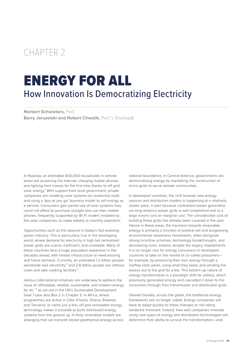 ENERGY for ALL How Innovation Is Democratizing Electricity