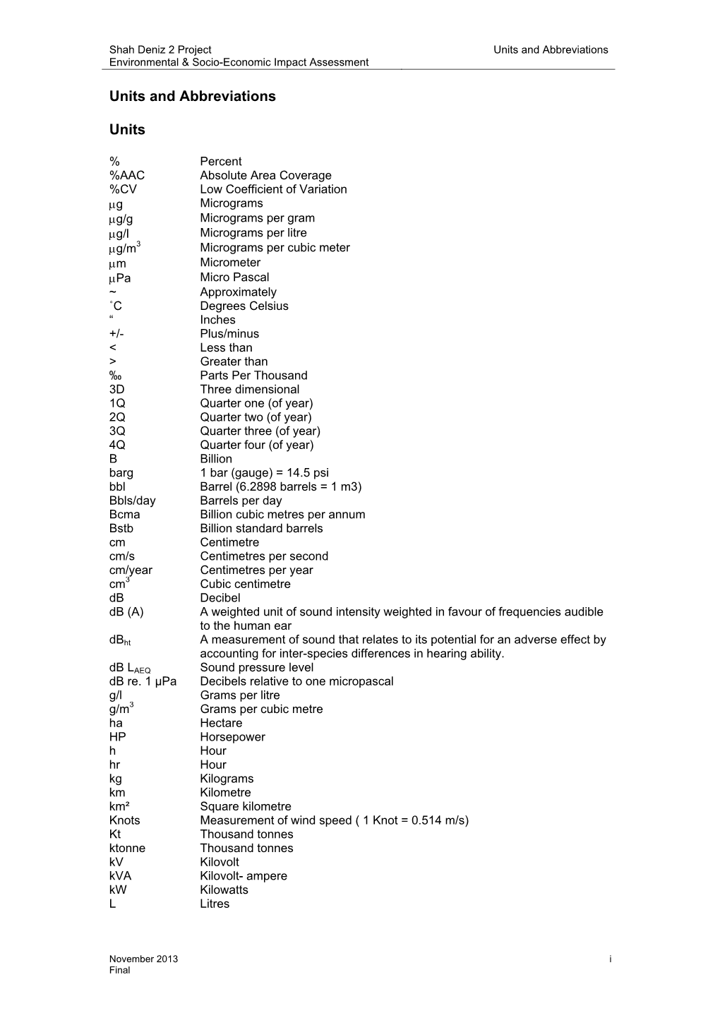 Units and Abbreviations Units