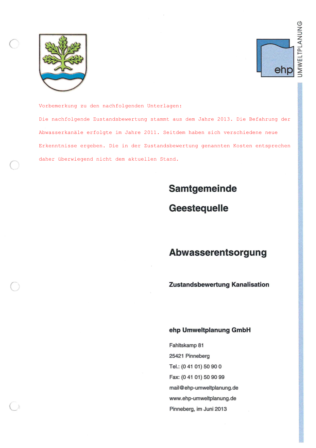 Samtgemeinde Geesteq Uelle Abwasserentsorgung