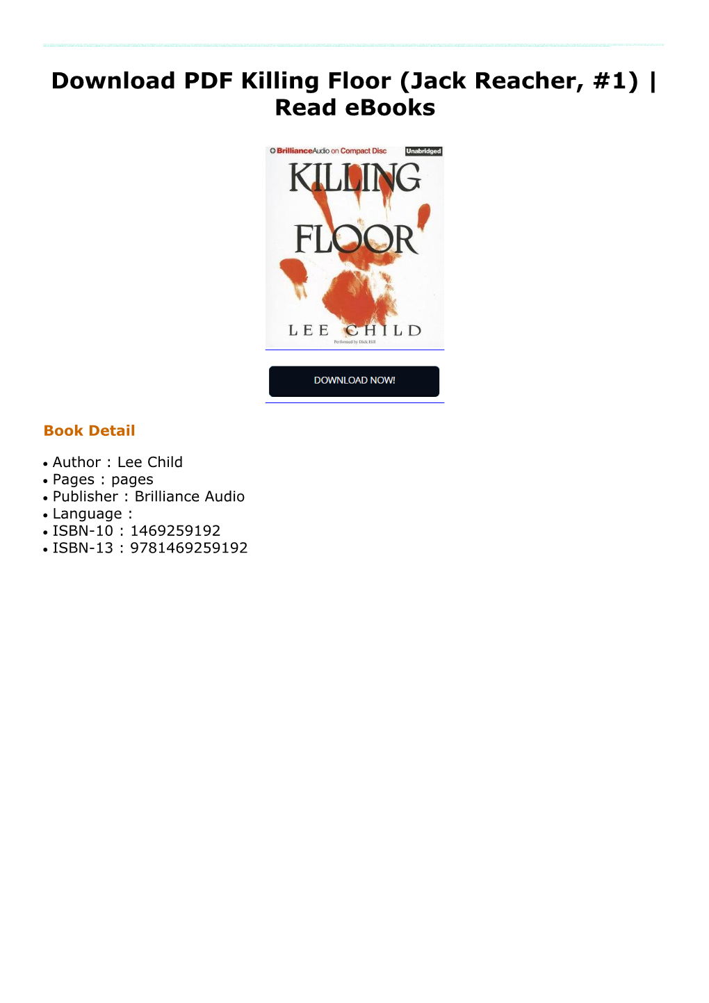 Download PDF Killing Floor (Jack Reacher