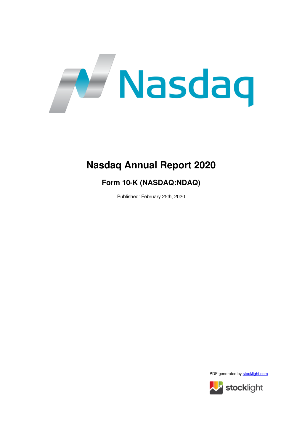 Nasdaq Annual Report 2020