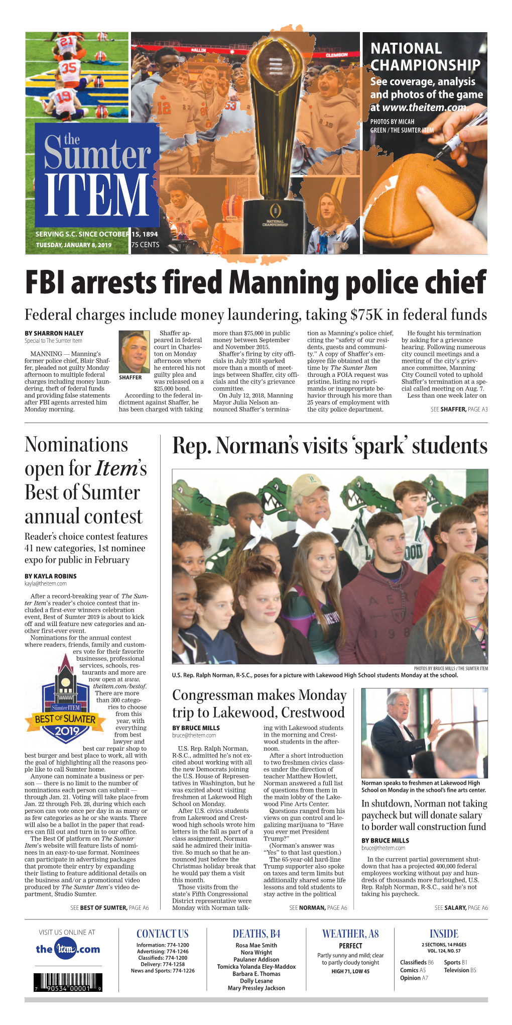 FBI Arrests Fired Manning Police Chief Federal Charges Include Money Laundering, Taking $75K in Federal Funds