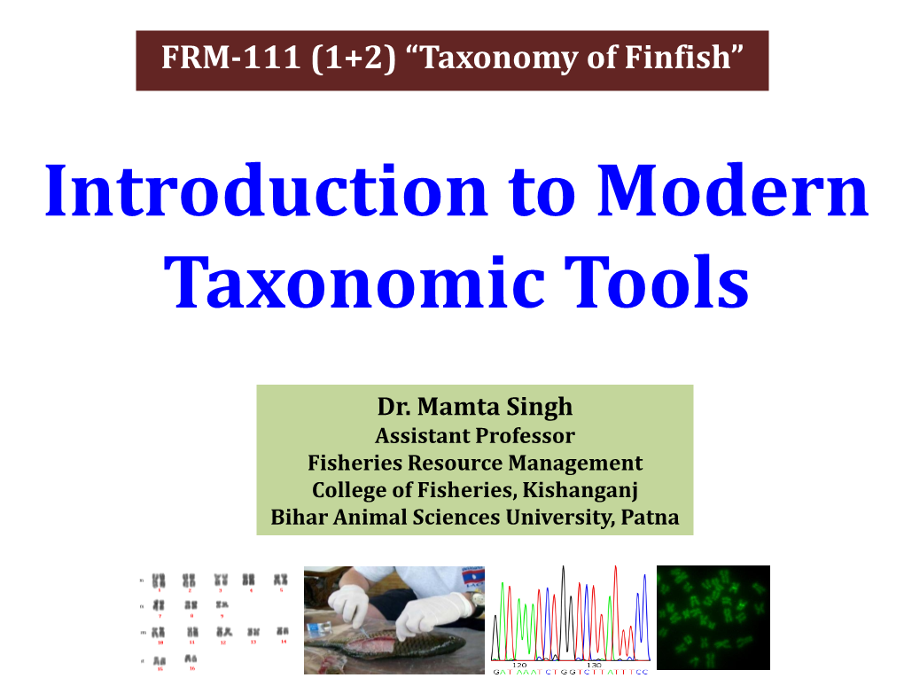 Modern Taxonomic Tool Karyotaxonomy