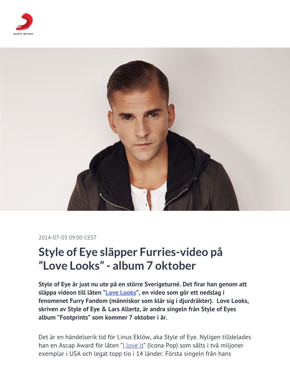 Style of Eye Släpper Furries-Video På ”Love Looks” - Album 7 Oktober
