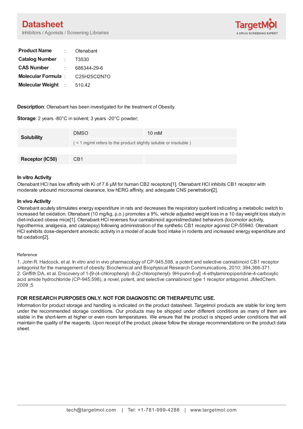 Datasheet Inhibitors / Agonists / Screening Libraries a DRUG SCREENING EXPERT