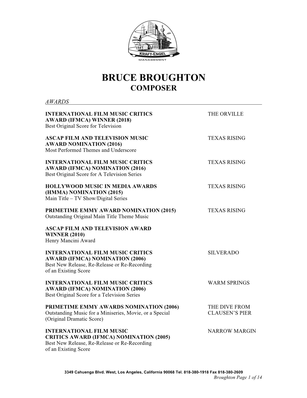 Bruce Broughton Composer