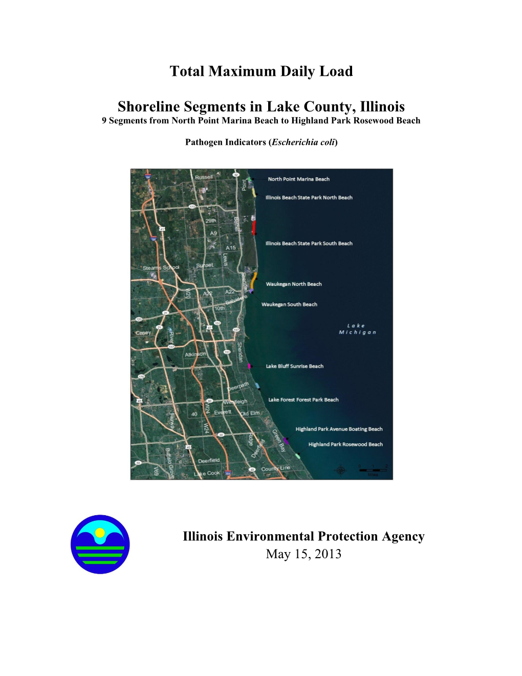 Total Maximum Daily Load Shoreline Segments in Lake County, Illinois