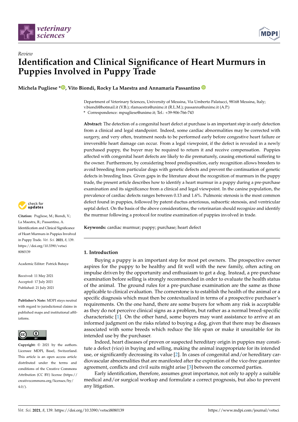 Identification and Clinical Significance of Heart Murmurs in Puppies